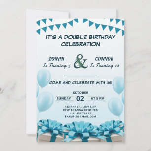 Double Celebration Birthday Invitation