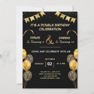 Double Celebration Birthday Invitation