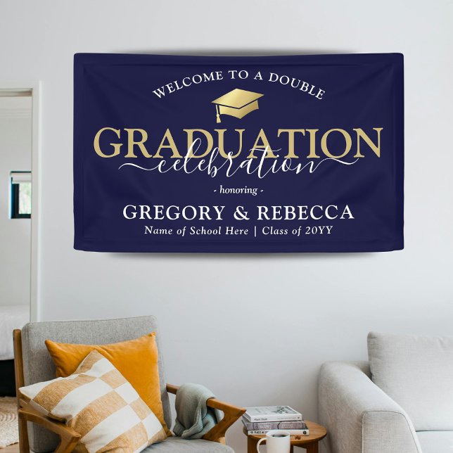 Double Celebration Graduation Party Graduate Banner (Creator Uploaded)