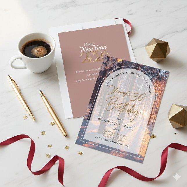 Double Celebration Happy New Year + Birthday Invitation (Creator Uploaded)