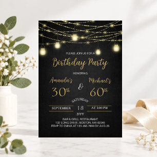 Double Celebration Joint Birthday Party Invitation