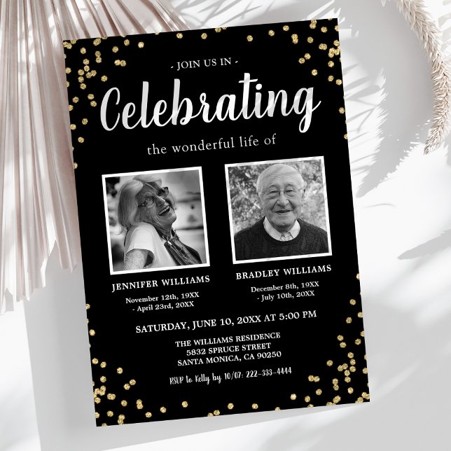 Double Celebration of Life Photo Invitation (Creator Uploaded)