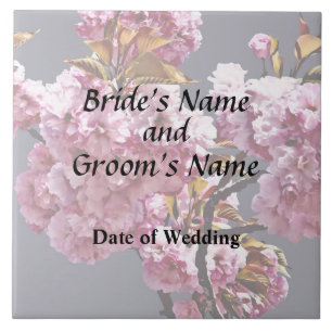 Double Cherry Blossom Branches Wedding Products Ceramic Tile
