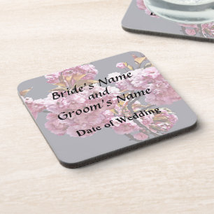 Double Cherry Blossom Branches Wedding Products Coaster