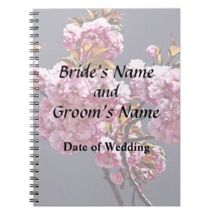 Double Cherry Blossom Branches Wedding Products Notebook
