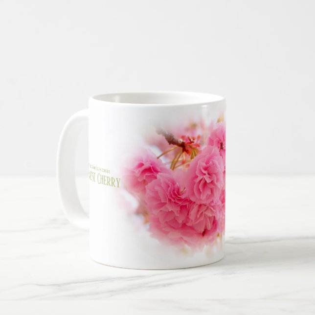 Double Cherry Blossom: Sato-zakura Coffee Mug (Front Left)