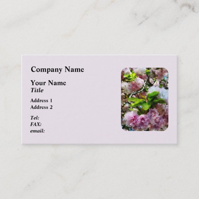Double Cherry Blossoms Business Card (Front)