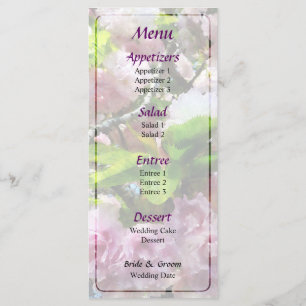Double Cherry Blossoms Wedding Menu