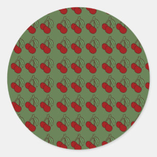 Double Cherry  Classic Round Sticker