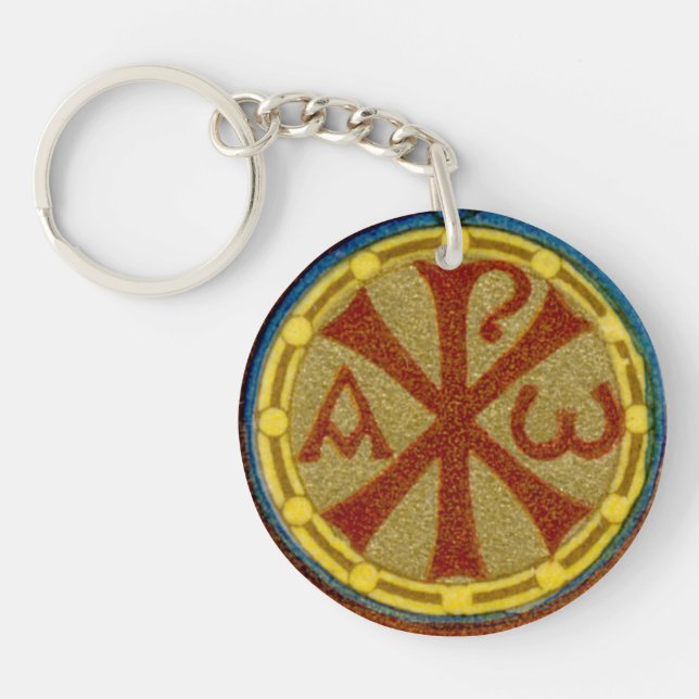 Double Chi Rho / Alpha Omega Medallion from SNV 36 Key Ring (Front)