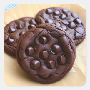 Double Chocolate Chip Cookies Square Sticker