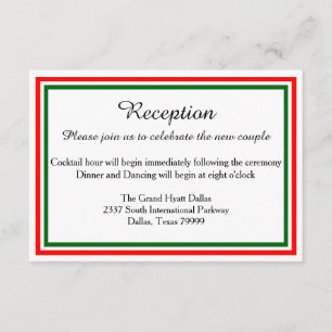 Double Christmas Trim-Reception Invition Enclosure Card