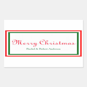Double Christmas Trim - Rectangle Sticker