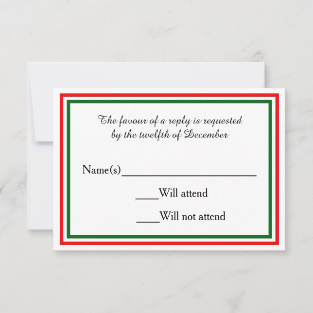 Double Christmas Trim - RSVP Card (Front)