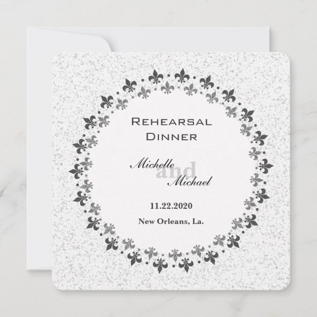 Double Circle of Fleur de Lis Invitation (Front)