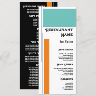 Double Classic Block Colour, Restaurant Slimline Menu