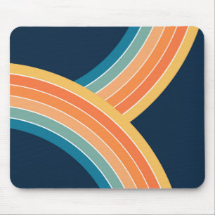 Double colourful retro style rainbow mouse pad