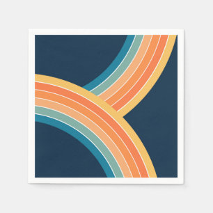 Double colourful retro style rainbow napkin