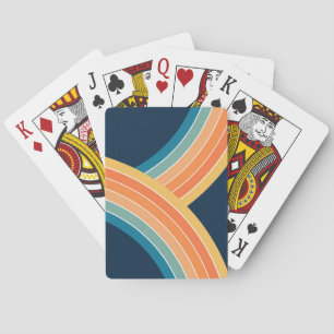 Double colourful retro style rainbow playing cards
