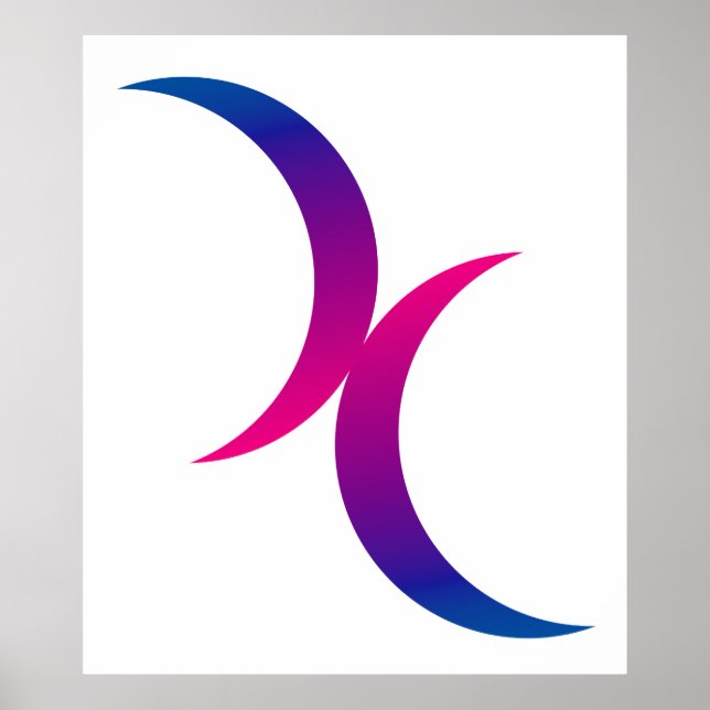 Double Crescent Moon Bisexual Pride Symbol Poster (Front)