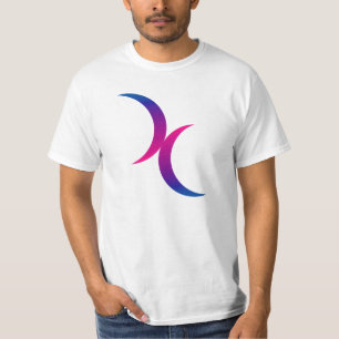 Double Crescent Moon Bisexual Pride Symbol T-Shirt