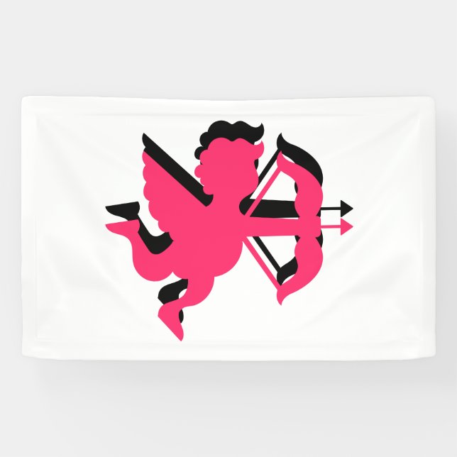 Double Cupid Valentine's Day 2.5x4 Vinyl Banner (Horizontal)