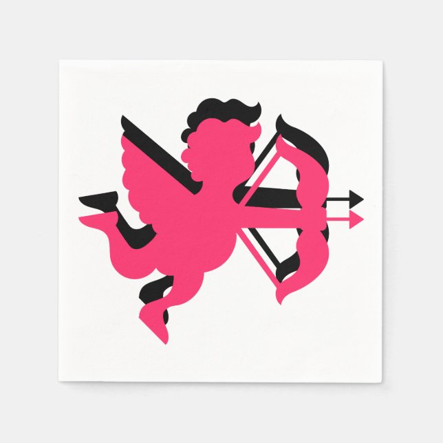 Double Cupid Valentine's Day 3 Ply Napkins (Front)