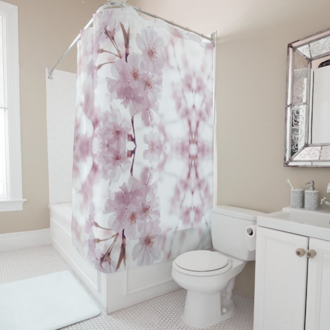 double curved shower rod, dollar general shower cu shower curtain (In Situ)