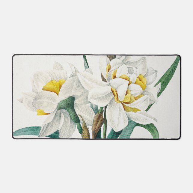 Double Daffodil,  Pierre-Joseph Redouté, 1827 Desk Mat (Front)