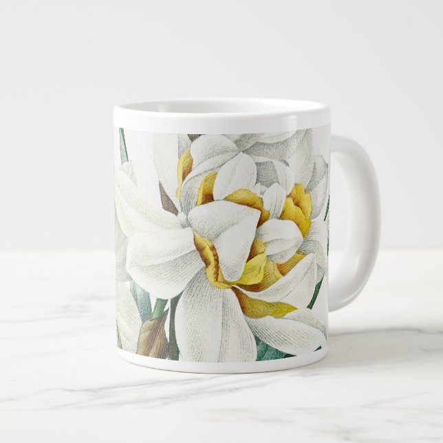 Double Daffodil,  Pierre-Joseph Redouté, 1827 Large Coffee Mug (Front Right)