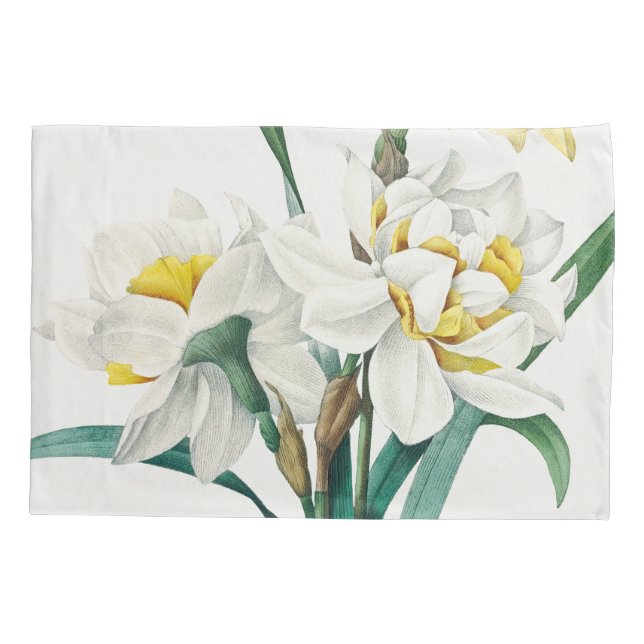 Double Daffodil,  Pierre-Joseph Redouté, 1827 Pillowcase (Back)