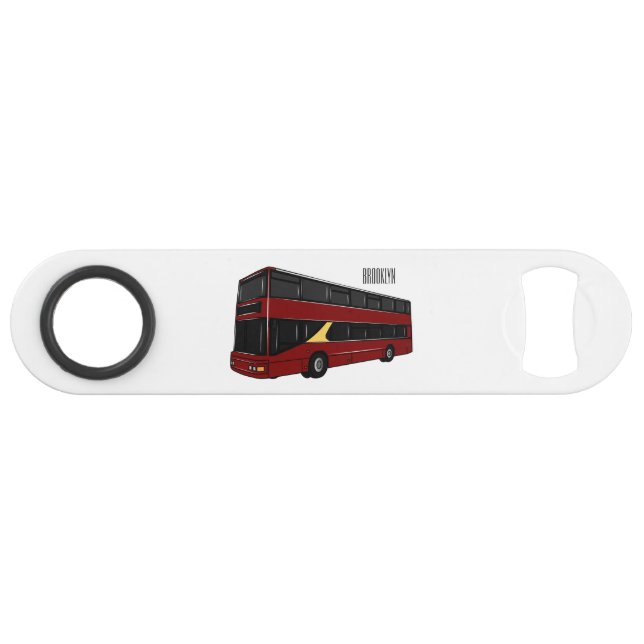 Double-decker bus cartoon illustration (Front (Horizontal))