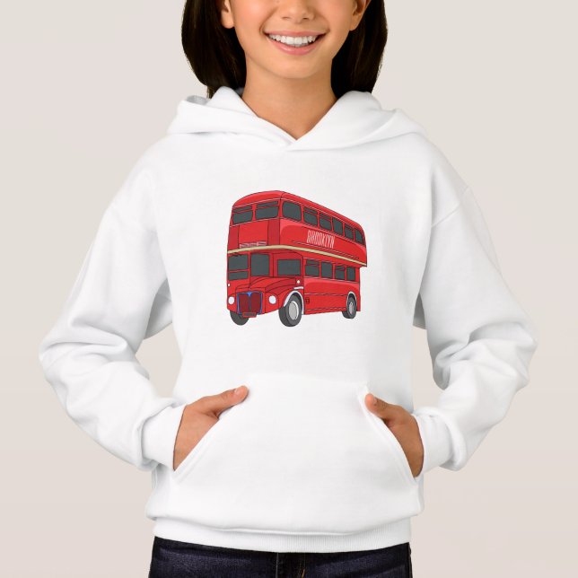 Double-decker bus cartoon illustration (Front)