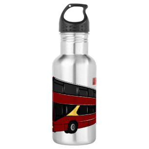 Double-decker bus cartoon illustration 532 ml water bottle