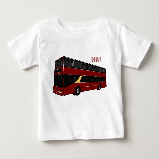 Double-decker bus cartoon illustration baby T-Shirt (Front)
