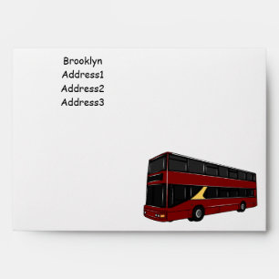 Double-decker bus cartoon illustration envelope