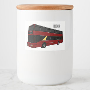 Double-decker bus cartoon illustration food label