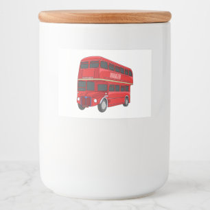 Double-decker bus cartoon illustration food label