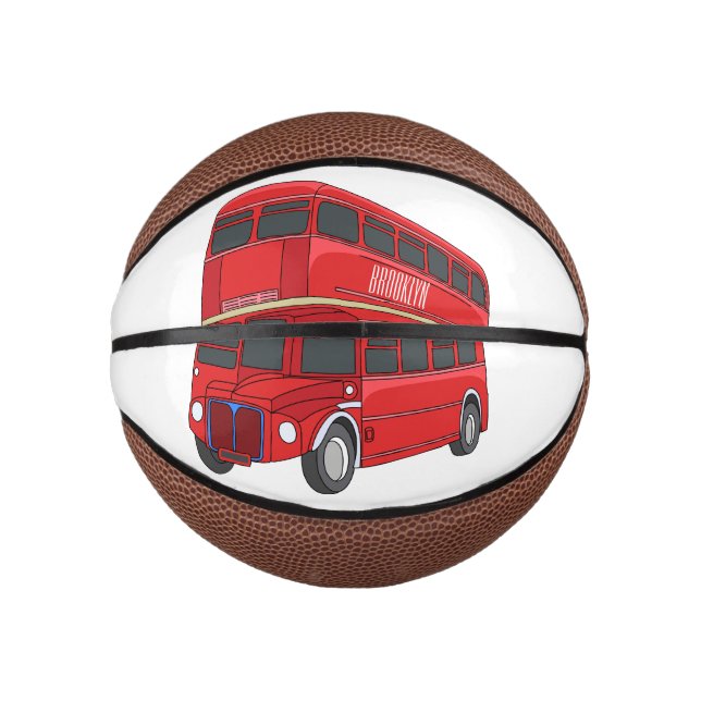 Double-decker bus cartoon illustration  mini basketball (Front)