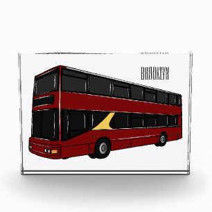 Double-decker bus cartoon illustration photo block