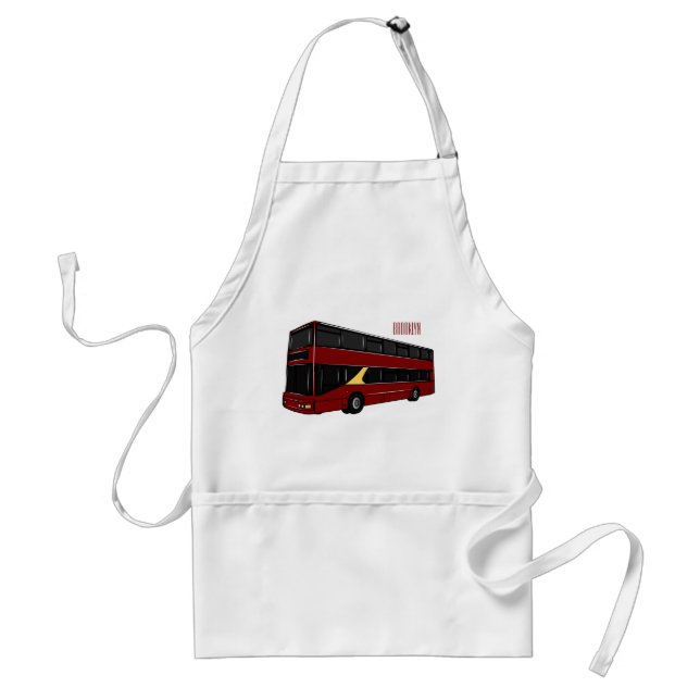 Double-decker bus cartoon illustration standard apron (Front)