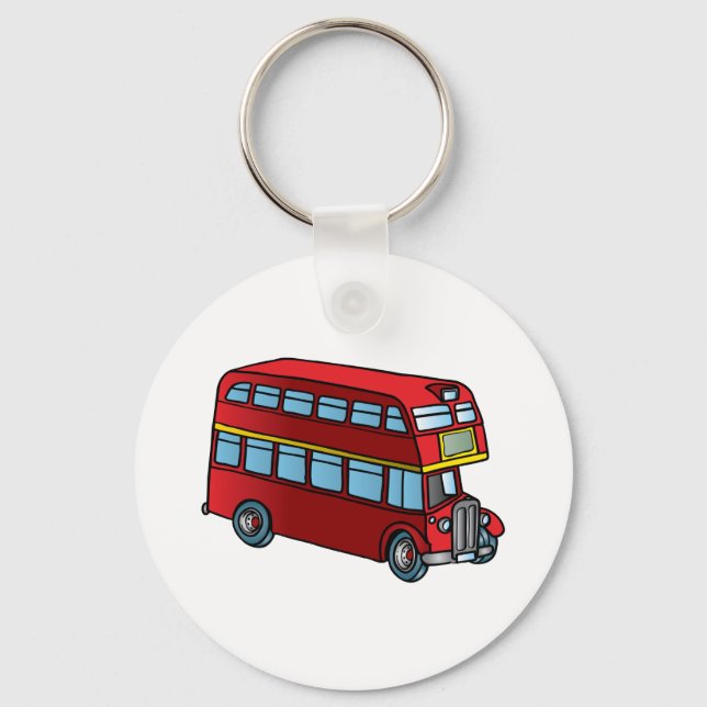 Double Decker Bus Cute Key Ring (Front)