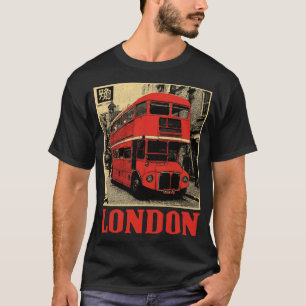Double Decker Bus in London Retro England T-Shirt