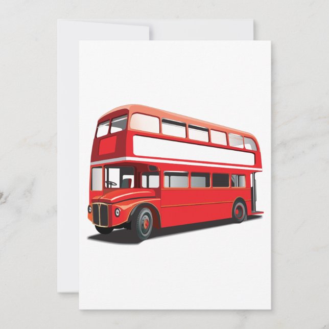 Double Decker Bus Invitation (Front)