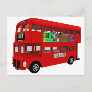 Double-decker bus postcard