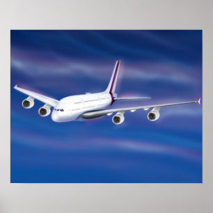 Double Decker Commercial Aeroplane Poster