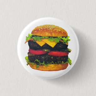 Double Deluxe Hamburger with Cheese 3 Cm Round Badge