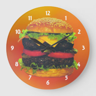 Double Deluxe Hamburger with Cheese Clock