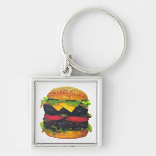 Double Deluxe Hamburger with Cheese Key Ring