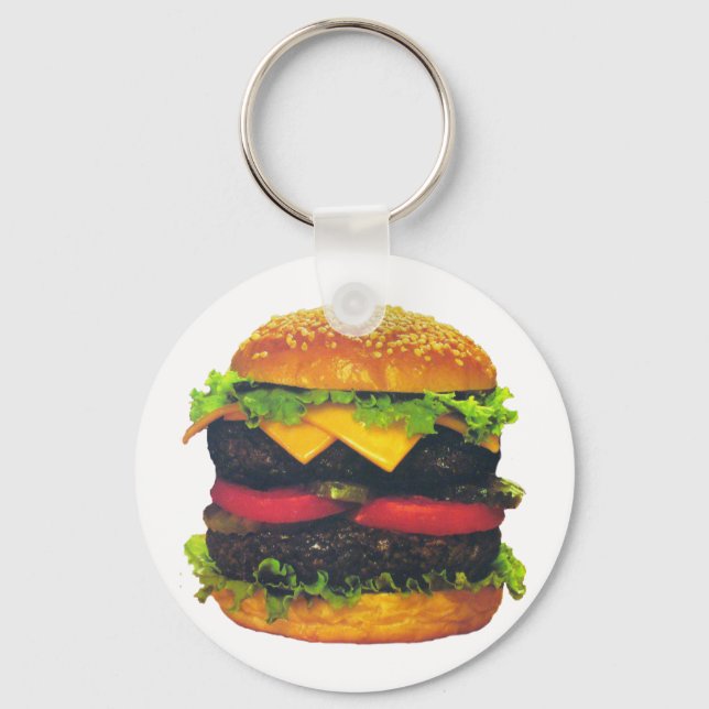 Double Deluxe Hamburger with Cheese Key Ring (Front)
